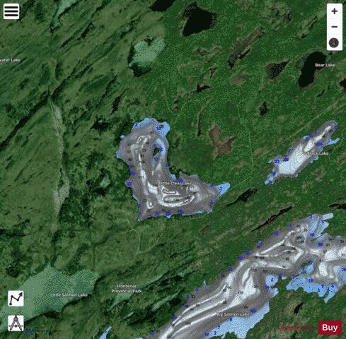 Little Clear Lake depth contour Map - i-Boating App - Satellite