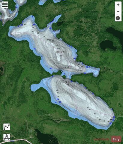 Lonely Lake depth contour Map - i-Boating App - Satellite