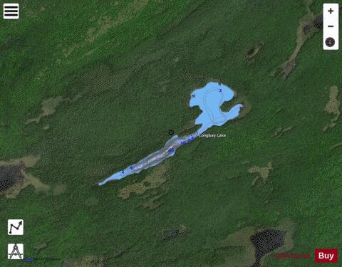 Longbay Lake depth contour Map - i-Boating App - Satellite
