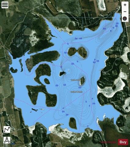 Luther Lake depth contour Map - i-Boating App - Satellite