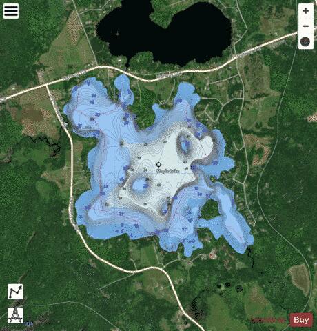 Maple Lake A depth contour Map - i-Boating App - Satellite