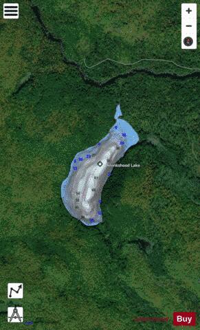 Monkshood Lake depth contour Map - i-Boating App - Satellite