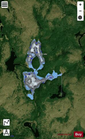 Oxbend Lake / Sandox Lake depth contour Map - i-Boating App - Satellite