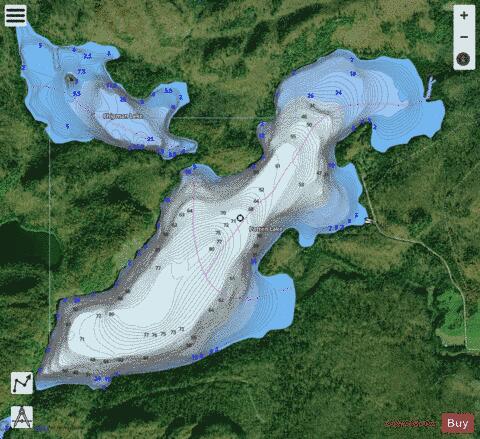 Patten Lake depth contour Map - i-Boating App - Satellite