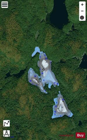 Poem Lake Sault Ste Marie depth contour Map - i-Boating App - Satellite