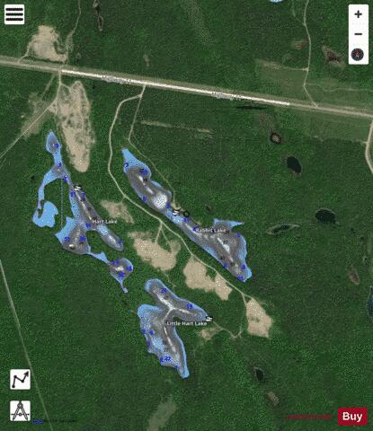 Rabbit Lake depth contour Map - i-Boating App - Satellite