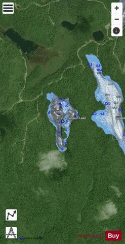 Roussain Lake/Island Lake depth contour Map - i-Boating App - Satellite