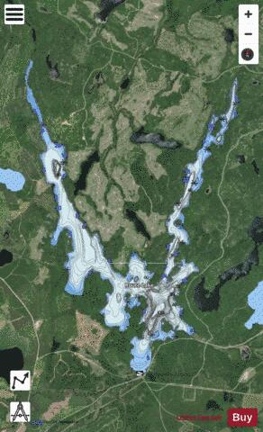 Route Lake depth contour Map - i-Boating App - Satellite