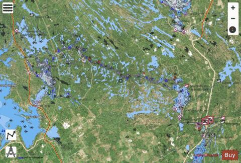Lake Sparrow depth contour Map - i-Boating App - Satellite