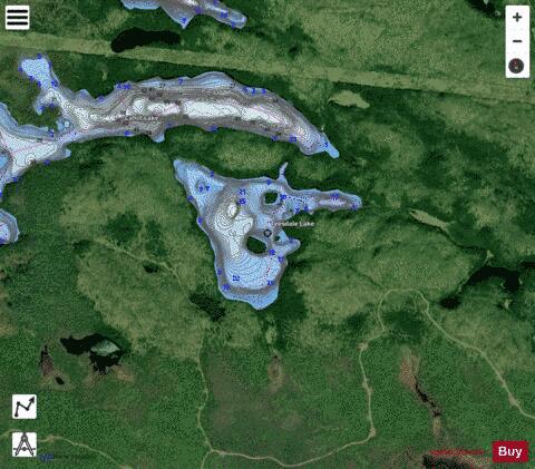 Teesdale Lake depth contour Map - i-Boating App - Satellite