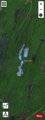 Triple Lake depth contour Map - i-Boating App - Satellite