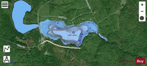 Twin Lakes / Hilton Lake depth contour Map - i-Boating App - Satellite