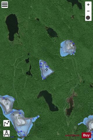 Unnamed Lake Proudfoot depth contour Map - i-Boating App - Satellite