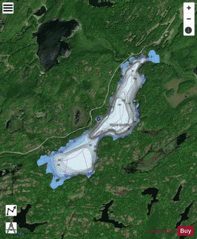 Upper Rock Lake depth contour Map - i-Boating App - Satellite