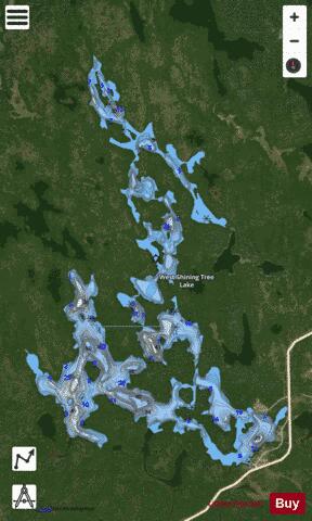 West Shining Tree Lake depth contour Map - i-Boating App - Satellite