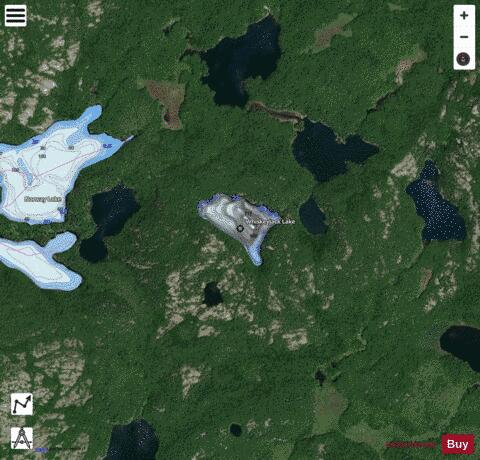 Whiskeyjack Lake depth contour Map - i-Boating App - Satellite