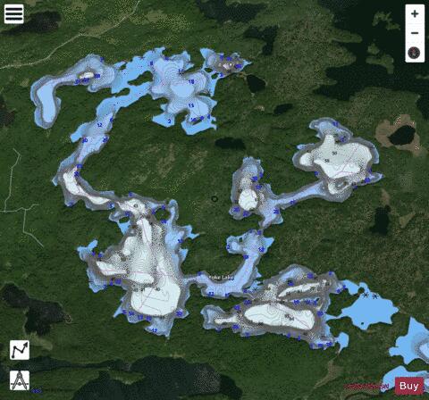 Yoke Lake depth contour Map - i-Boating App - Satellite