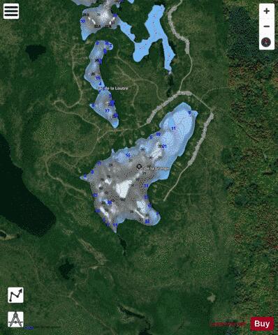 Lac De La Grange depth contour Map - i-Boating App - Satellite