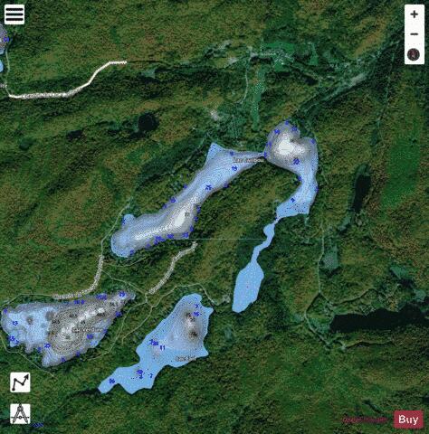 Lac Caribou depth contour Map - i-Boating App - Satellite