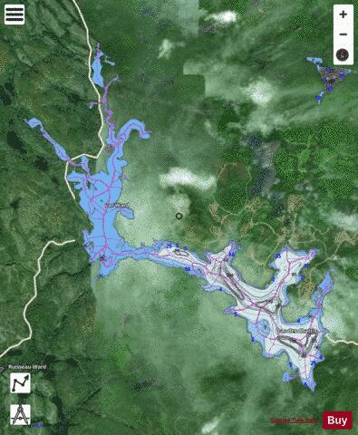 Abattis Lac Des depth contour Map - i-Boating App - Satellite