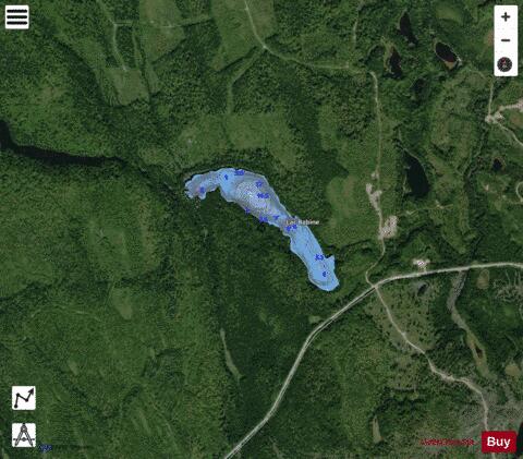 Babine Lac depth contour Map - i-Boating App - Satellite