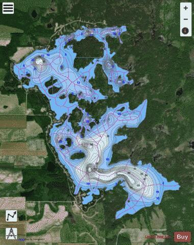 Baby Lac depth contour Map - i-Boating App - Satellite