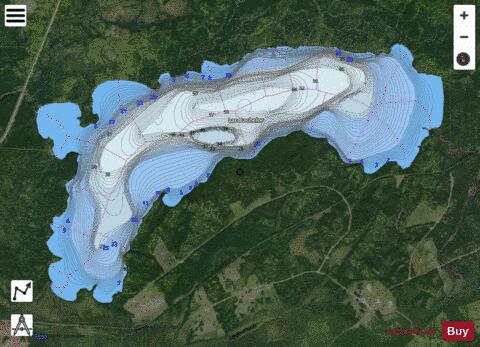 Bachelor Lac depth contour Map - i-Boating App - Satellite