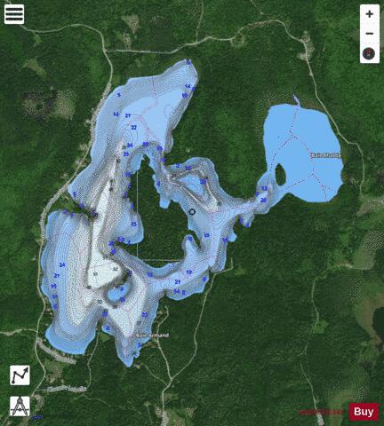Bois Franc Lac depth contour Map - i-Boating App - Satellite