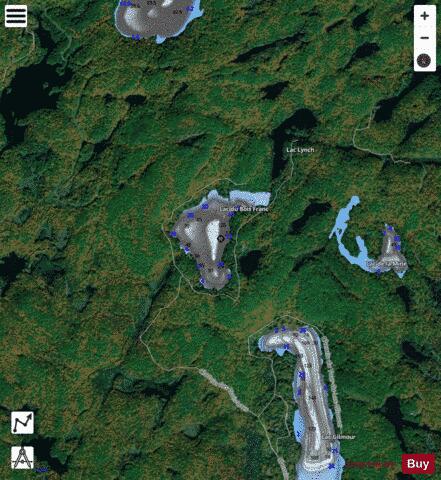 Bois Franc Lac Du B/ Lac hardwood depth contour Map - i-Boating App - Satellite