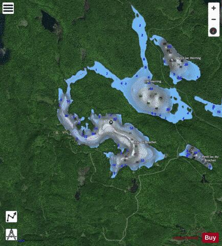 Brochet Lac Du depth contour Map - i-Boating App - Satellite