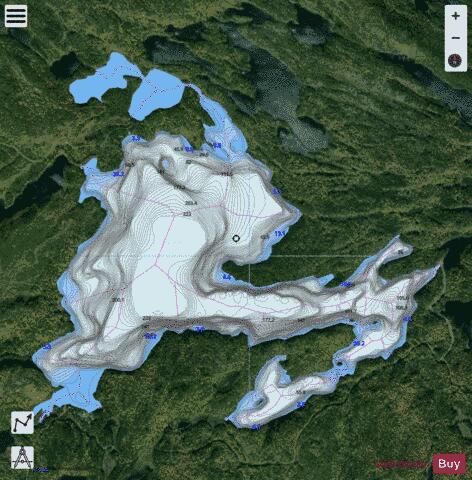 Buteux Lac depth contour Map - i-Boating App - Satellite