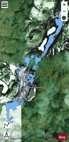 Cayamant Petit Lac depth contour Map - i-Boating App - Satellite