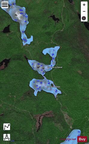 Chutes Lac Des depth contour Map - i-Boating App - Satellite
