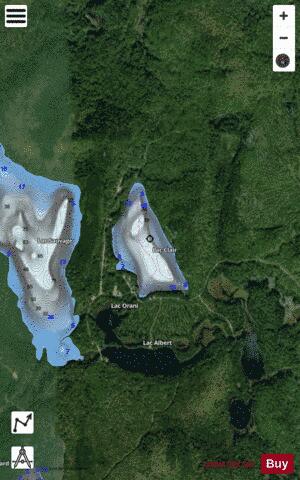 Clair Lac A depth contour Map - i-Boating App - Satellite