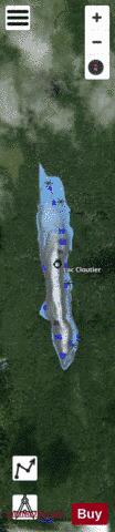 Cloutier Lac B depth contour Map - i-Boating App - Satellite