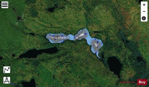 Croche Lac B depth contour Map - i-Boating App - Satellite