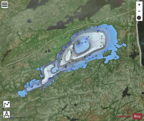 Desaulniers Lac depth contour Map - i-Boating App - Satellite
