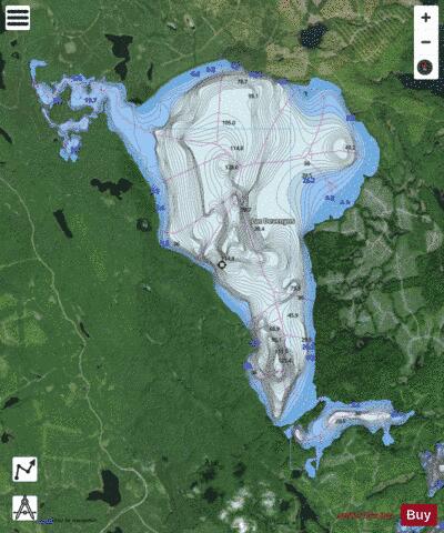 Devenyns Lac depth contour Map - i-Boating App - Satellite