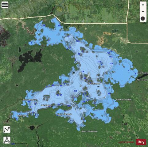 Duparquet Lac depth contour Map - i-Boating App - Satellite