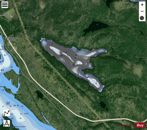 Eau Claire Lac A L depth contour Map - i-Boating App - Satellite