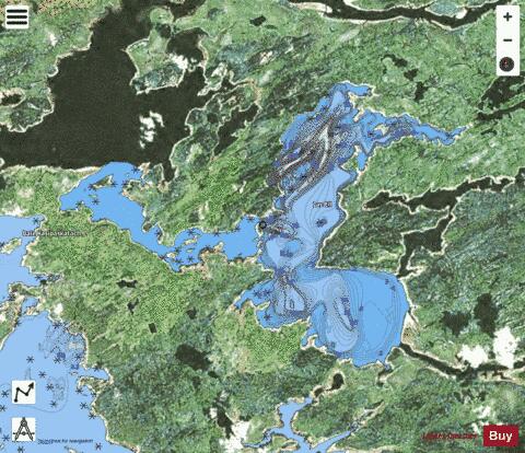 Ell Lac depth contour Map - i-Boating App - Satellite