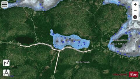 Fer A Cheval Lac B depth contour Map - i-Boating App - Satellite