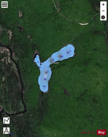 Forest Lac depth contour Map - i-Boating App - Satellite