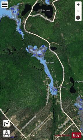 Garand Lac depth contour Map - i-Boating App - Satellite