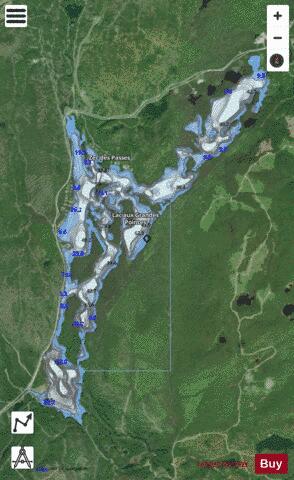 Lac Aux Grandes Pointes depth contour Map - i-Boating App - Satellite