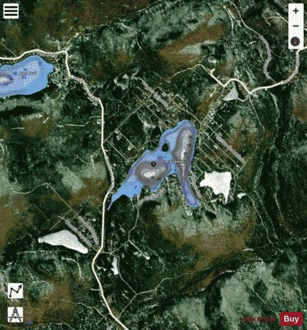 Grenier Lac / Lac Drouin depth contour Map - i-Boating App - Satellite