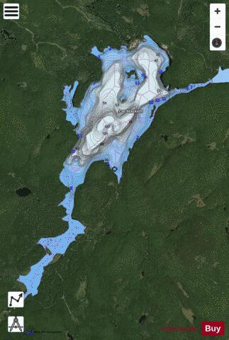 Hackett Lac depth contour Map - i-Boating App - Satellite