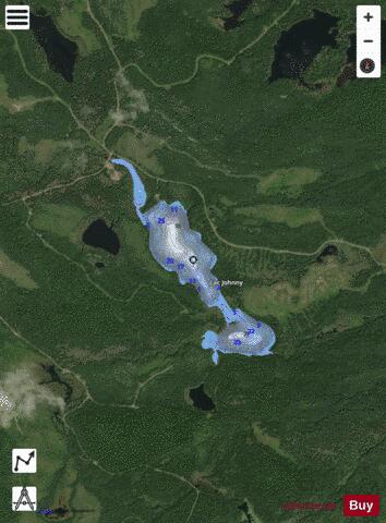 JOHNNY LAC depth contour Map - i-Boating App - Satellite