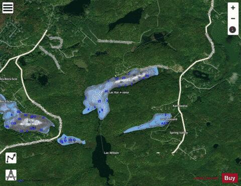 Lac Kanawana depth contour Map - i-Boating App - Satellite
