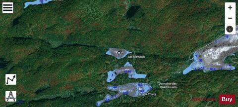 Lac Mohawk depth contour Map - i-Boating App - Satellite